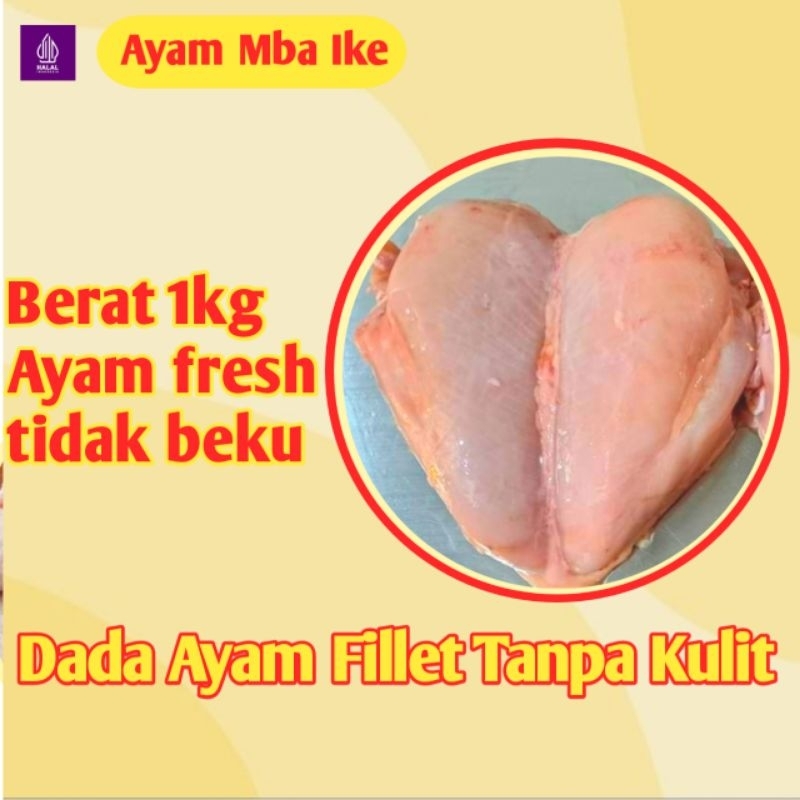 

Fillet Dada Ayam Fillet 1kg Bonles Tanpa Kulit BLD - Ayam Mba Ike