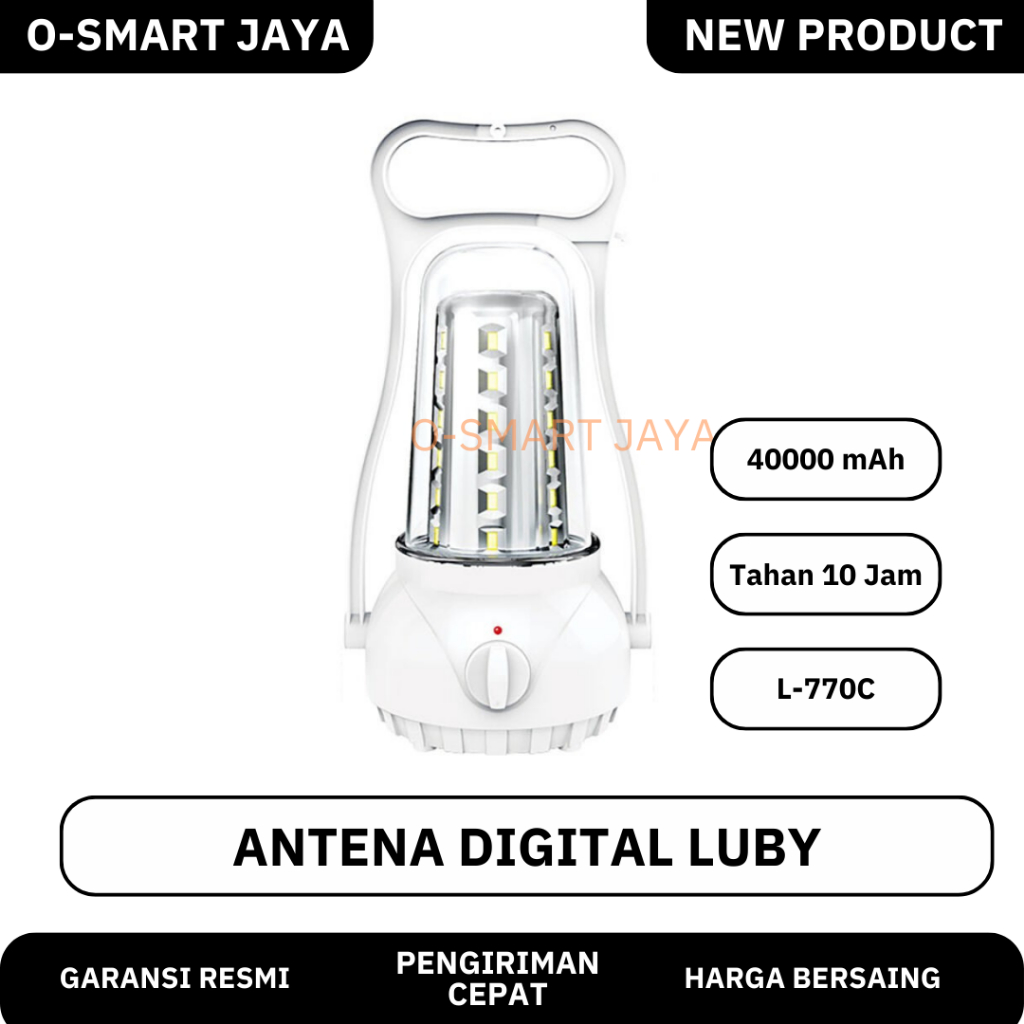 Luby Lampu Emergency L 770C  Putih Lampu Darurat Tahan 10 Jam