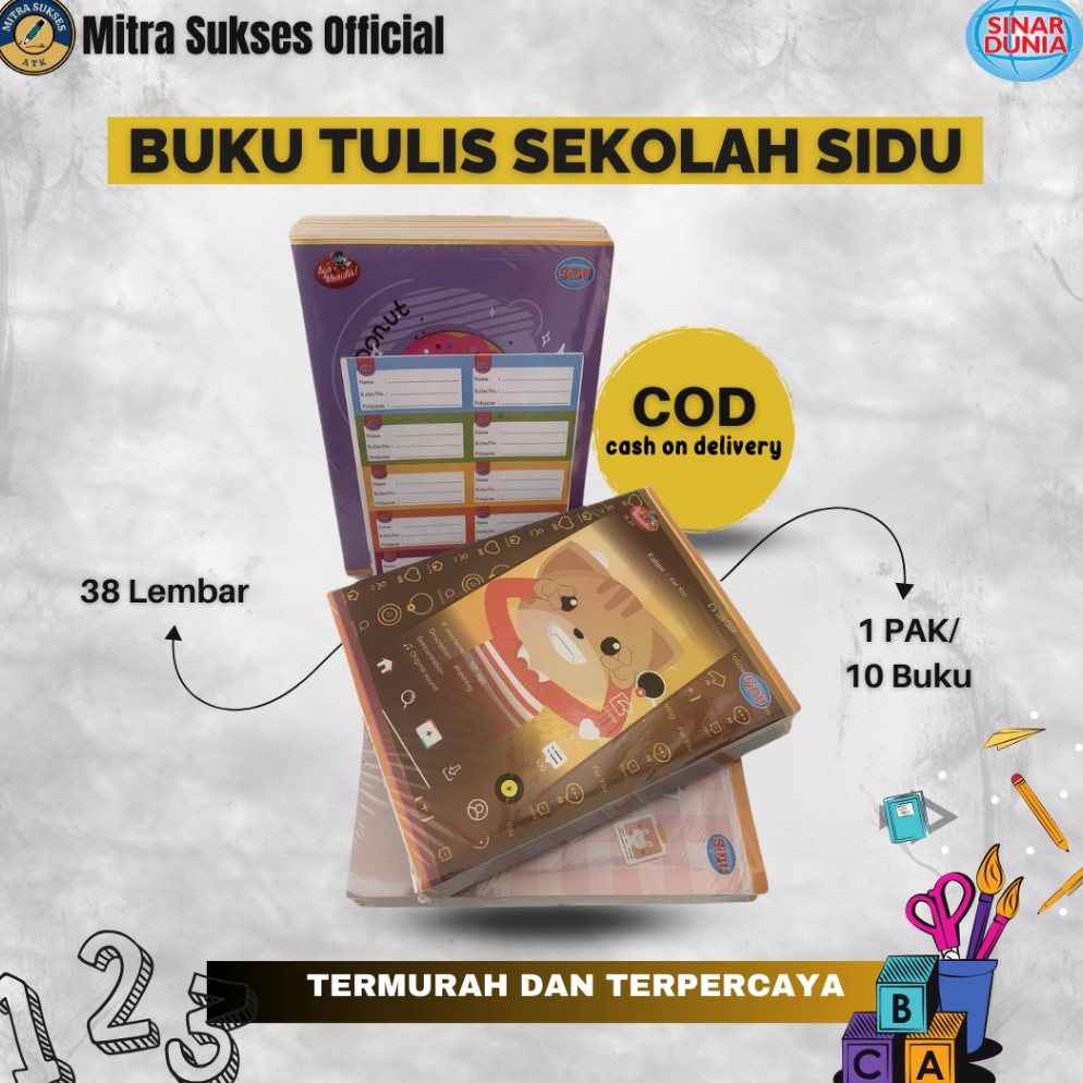 

zvf99 Buku Tulis Sidu 38 lembar 1pack 1 pcs Terbukti