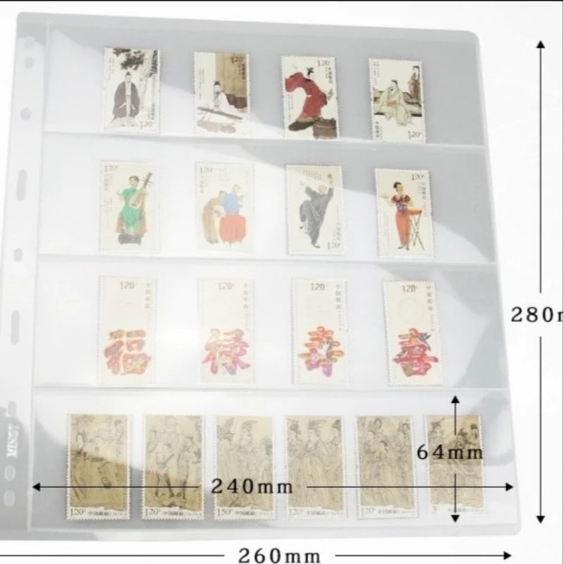 

Refill uang PMG perangko Mingt bening lebar 4 baris bijian eceran