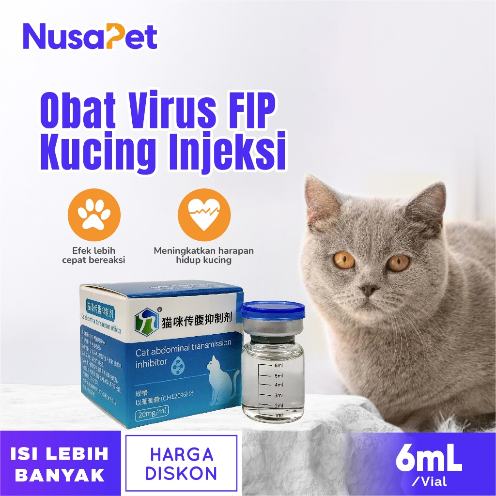 Obat FIP Kucing - Obat FIPV Kucing Cair  – 1 Vial Botol (6 mL)