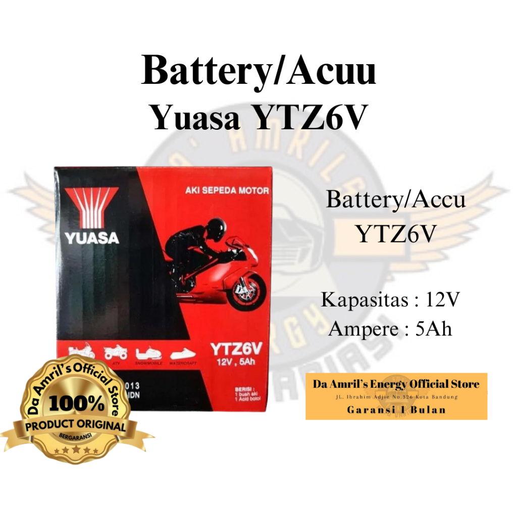 Aki Motor Yuasa YTZ6V/Aki Motor HONDA VARIO 150,HONDA VARUO125,HONDA CB150R,HONDA SONIC,AKI HONDA CB