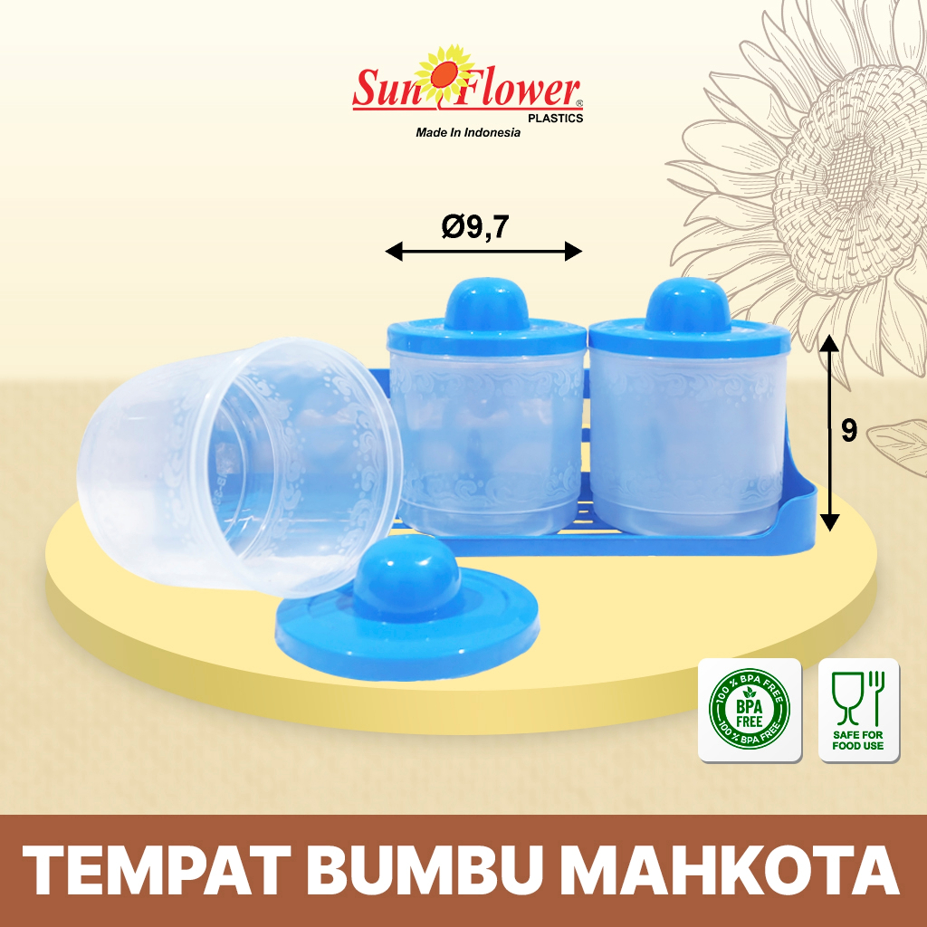 TEMPAT BUMBU MAHKOTA Sun Flower/Tempat Bumbu Dapur / Rak Bumbu Plastik / Rak Dapur Plastik