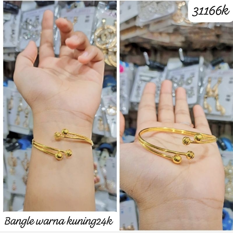 Gelang Bangle Lapis Emas 24k. awet di pakai Harian