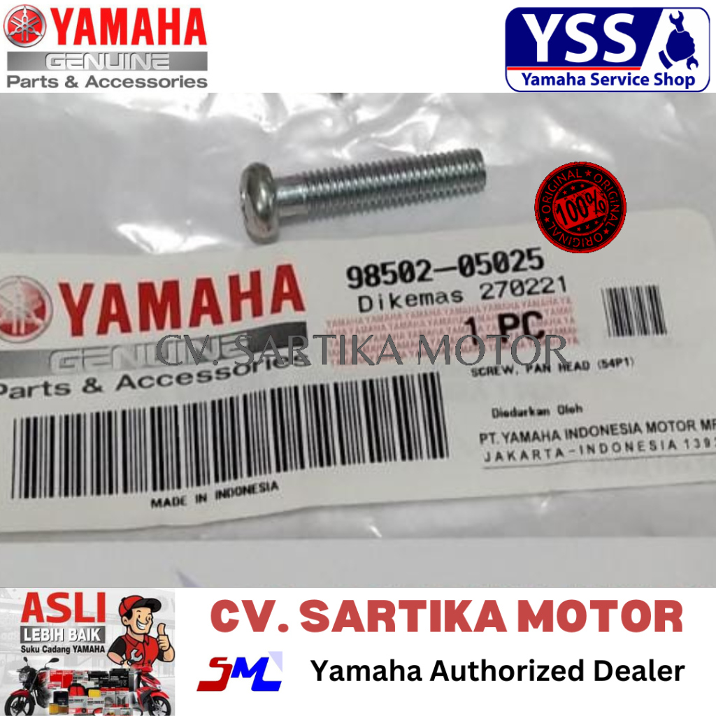 Baut Rumah Gas Mio J, Mio GT, Aerox / SCREW, PAN HEAD (54P1) / 98502-05025