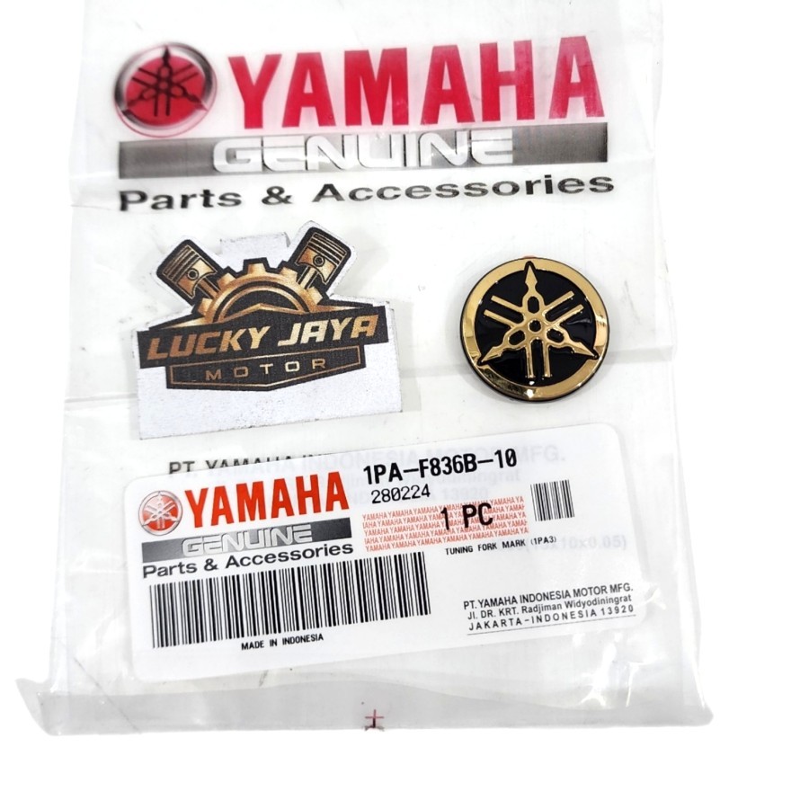 Sticker Logo Emblem Garputala Vixion New Gold Diameter 2.5 Cm Original 1PA-F836B-10 Turning Fork Mar