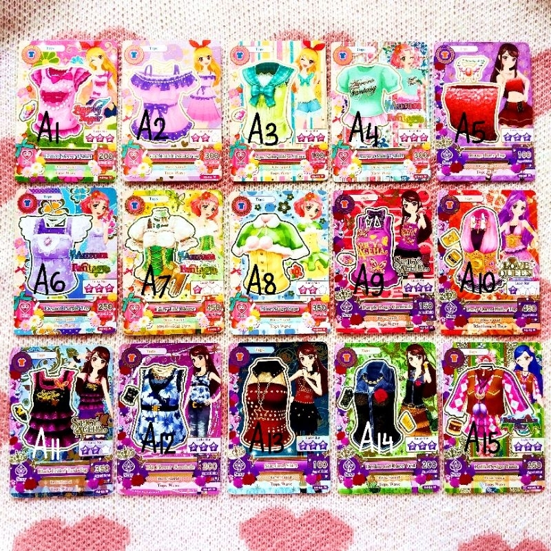 wts kartu aikatsu rare, normal, stage asli dari mesin (aikatsu card)