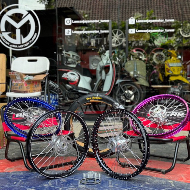 wheelset ag style drag dragbike vleg coak set belakang tromol becak ring 17 & ring 18 pnp fizr force