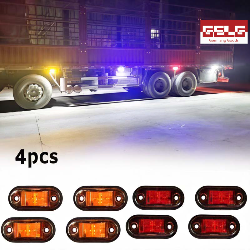 4pcs Lampu Led Penanda Samping Truk Trailer / Untuk Samping Mobil , Truk , Trailer 24v