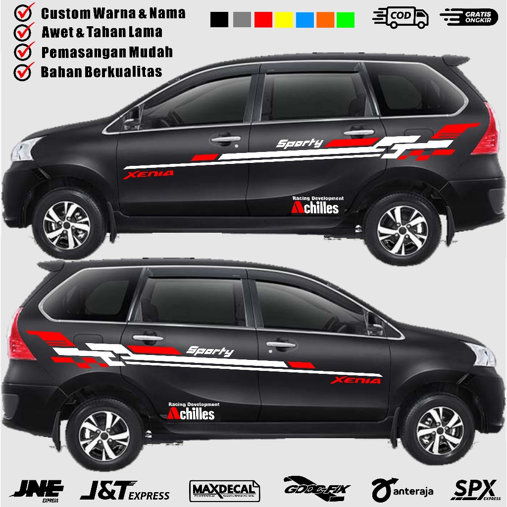 Stiker Mobil Xenia Hitam Lama Sticker Daihatsu Xenia Simple list cutting stiker body mobil