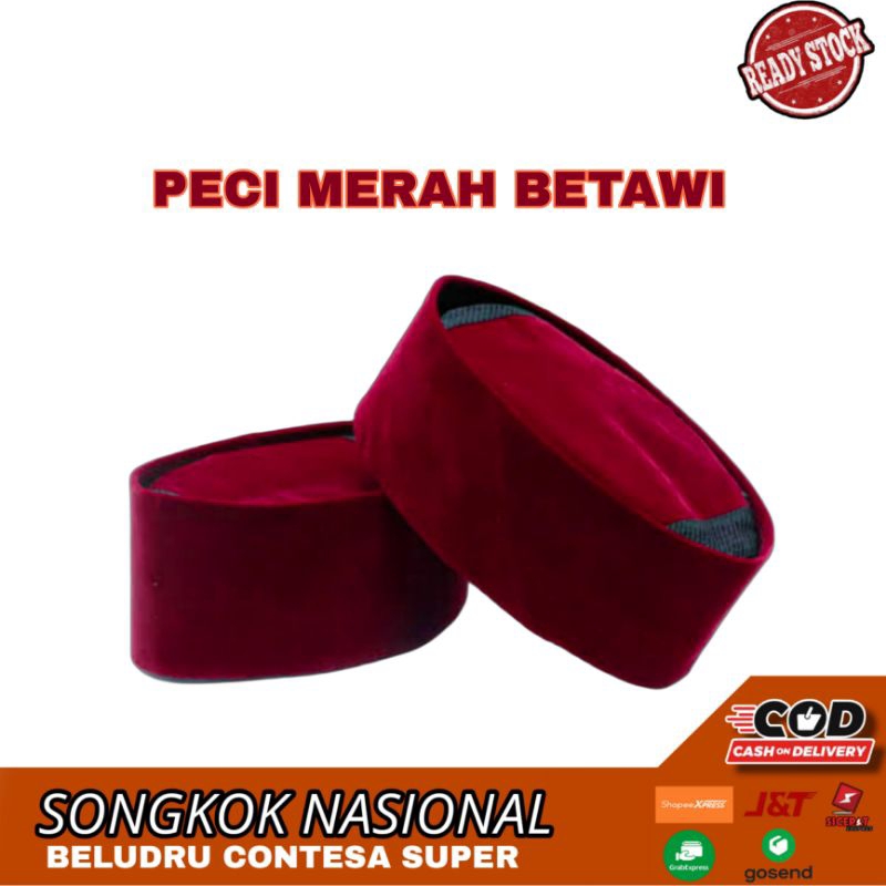 PECI SONGKOK MERAH MAROON PECI UAS BETAWI MURAH BERKUALITAS