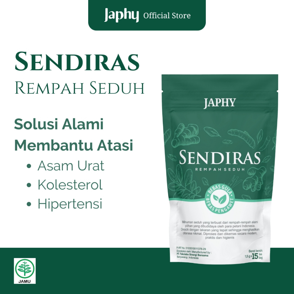 

JAPHY Sendiras Rempah Seduh | Membantu menurunkan Asam Urat, Kolesterol, Hipertensi