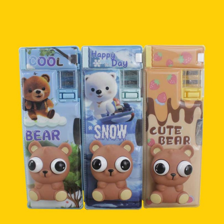 

FANCY - KOTAK PENSIL MAGNET / PENCIL CASE / TEMPAT PENSIL XPM-565-7 BEAR GAMBAR TIMBUL + PERUNCING