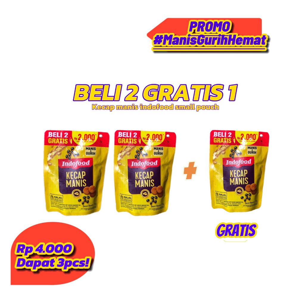 

Kecap manis Indofood Isi 3pcs Refill 77g