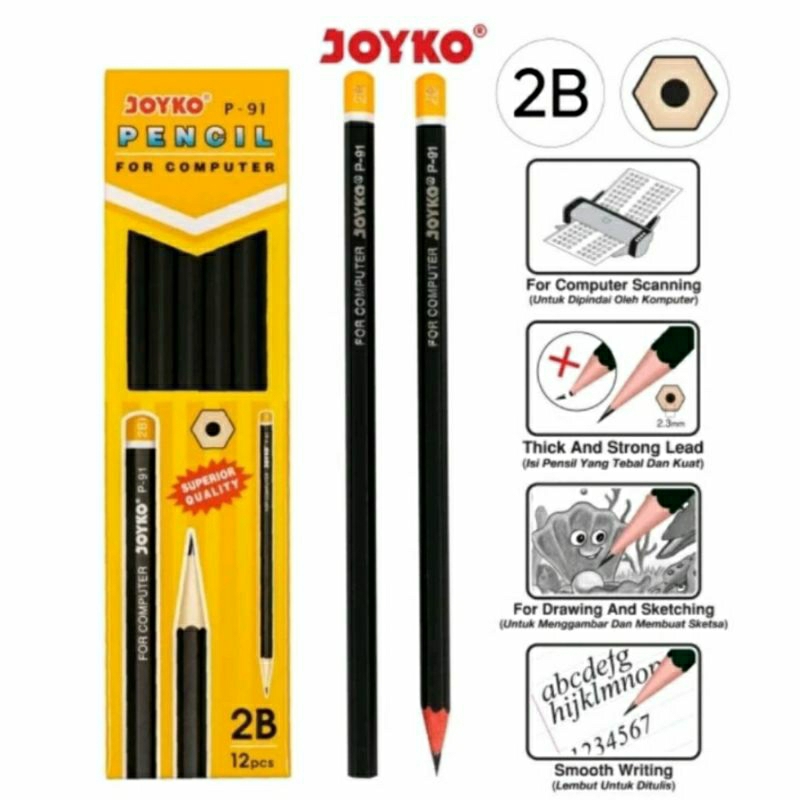 

(Bisa COD) Pensil 2B JOYKO For Computer P-91 (1 Pack)