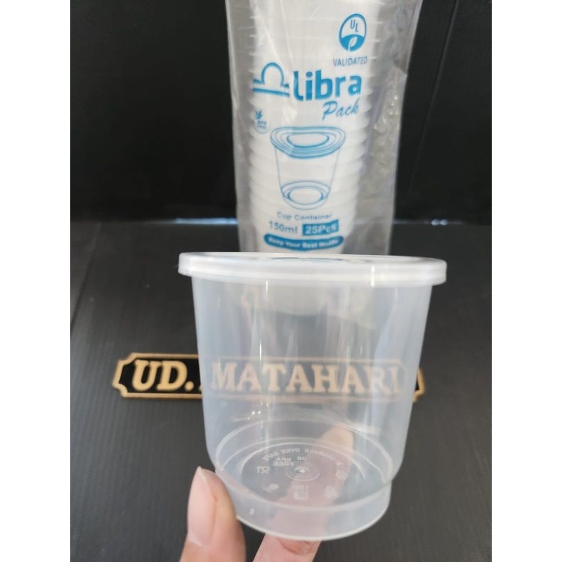 Cup Plastik Libra 150 Ml/ Cup Puding Plastik/Libra Cup Thinwall 150 ml (1 Pak isi 25)