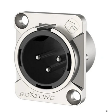 SOKET CASIS CANON 3PIN JANTAN FULL SILVER MATRIX ROXTONE RX3MD-NT / JACK CANON BODY KAKI LURUS / Cha