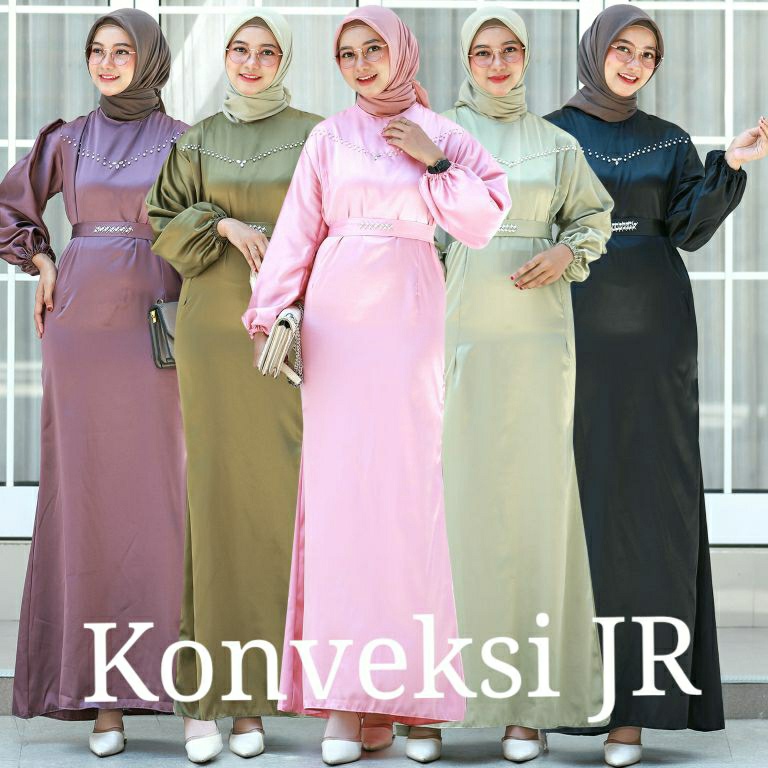 N49 Annisa Dress Kondangan Bahan Satin Silk  Gaun Pesta Terbaru Kekinian Berkah Shopee