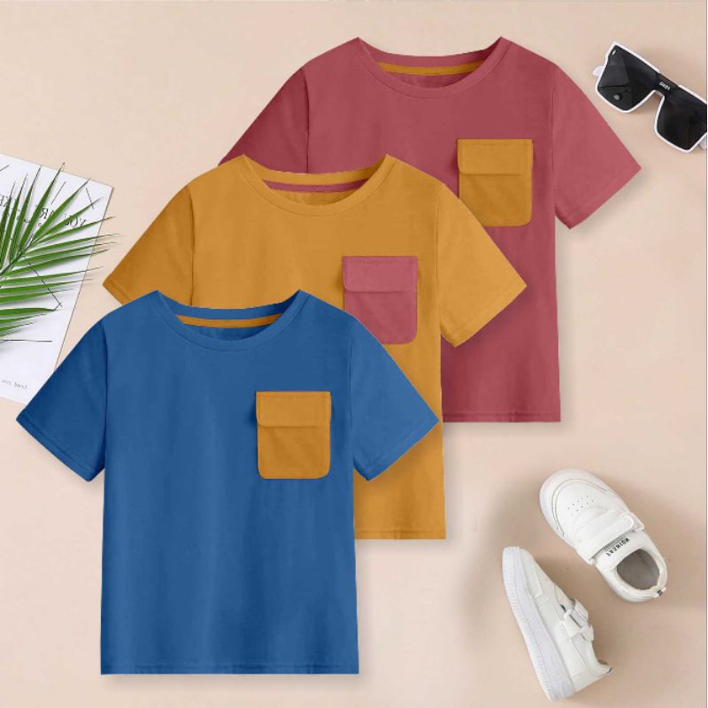 KAOS POLOS ANAK SINGEL BASIC POCKET
