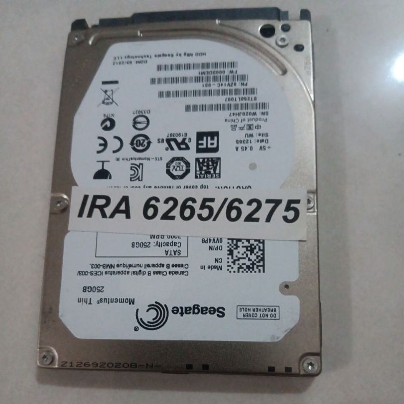 HARDISK MESIN FOTOCOPY CANON IRA-6255/6265/6275