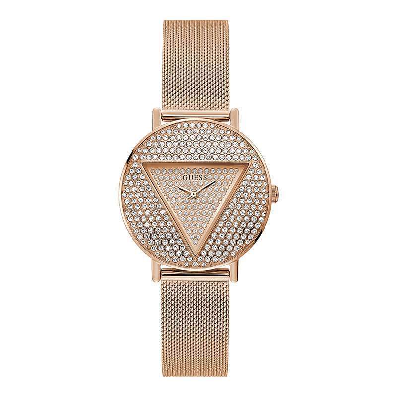 Guess GW0477L3 Iconic Rosegold Mesh Strap Diamond