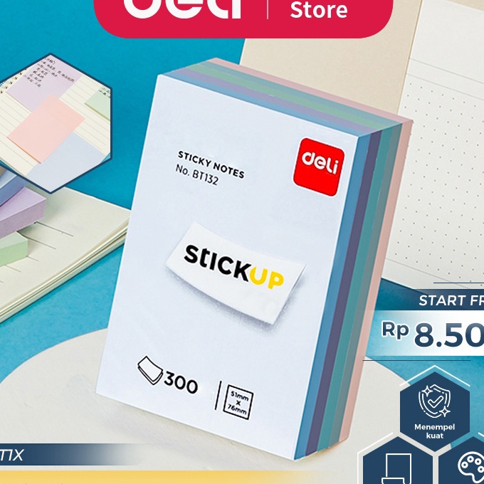 

Terlaris Deli Sticky Notes Memo Tempel 3 Lembar 5 Warna BT13X