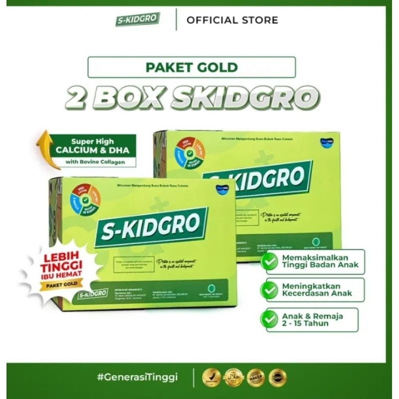 

SKIDGRO susu pertumbuhan anak rasa cokelat untuk usia 2-15 tahun(2BOX)