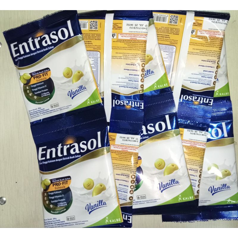 

Susu Entrasol Vanilla 1 renceng isi 10 sachet