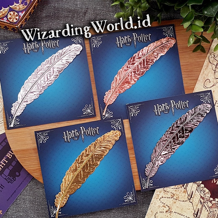 

KF7 Pembatas Buku Bookmark Bulu Feather Metal Harry Potter Fantastic Beast