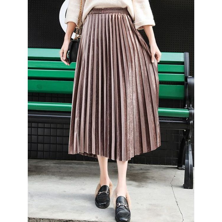 ROK PLISKET BLUDRU VELVET 7/8 PREMIUM / ROK PLISKET BLUDRU PENDEK / ROK BLUDRU VELVET 7/8