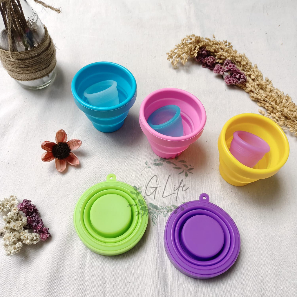 GLife Tempat Sterilisasi Menstrual Cup,Wadah Menstrual Cup, Portable Penyimpanan Menstrual Cup