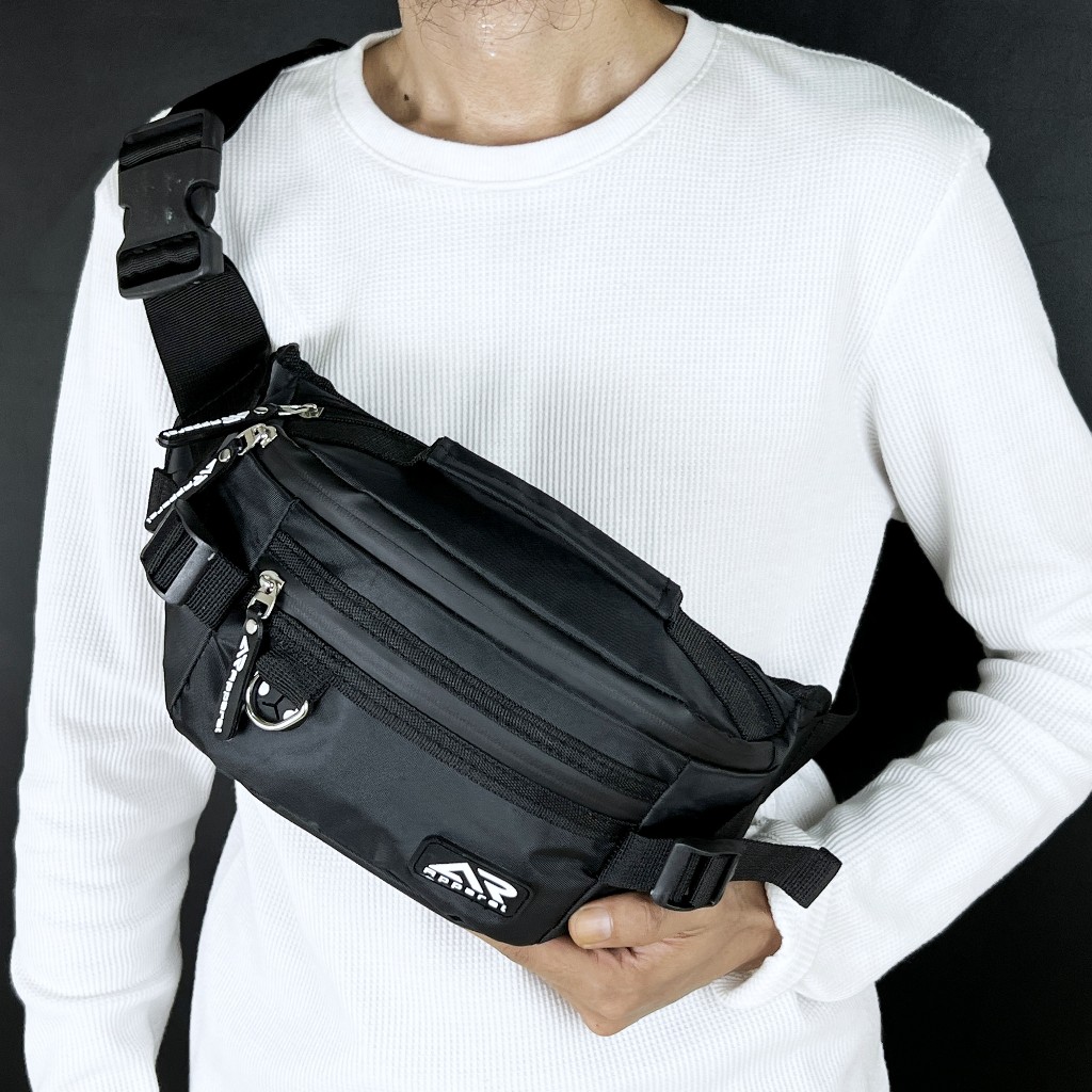 Waistbag Pria Premium Shoulder Bag Trendy New Arrival Model Korea Stylish Modis Tas Selempang Cowo W