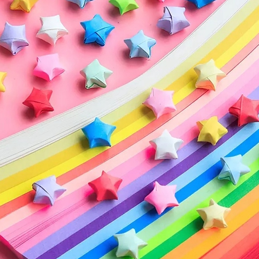 

FG2 54 Lembar Kertas Origami Strip Quilling Paper Gradient Color Kertas Berwarna