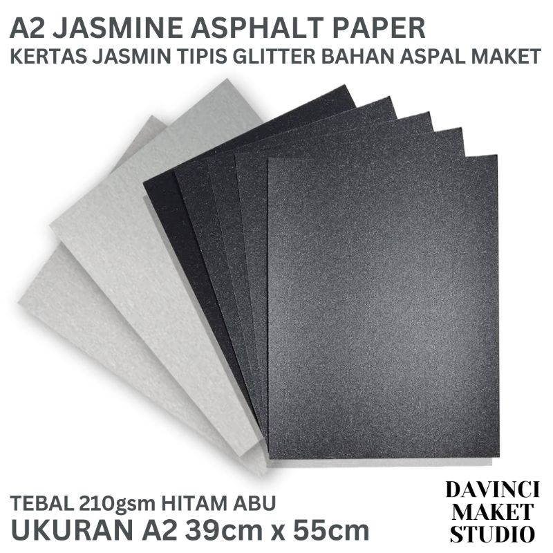 

(A2 JASMIN) Kertas Aspal Lembar Abu Abu Jasmin Bahan Maket Diorama - Asphalt Paper 200gr A2 55cm x 39cm