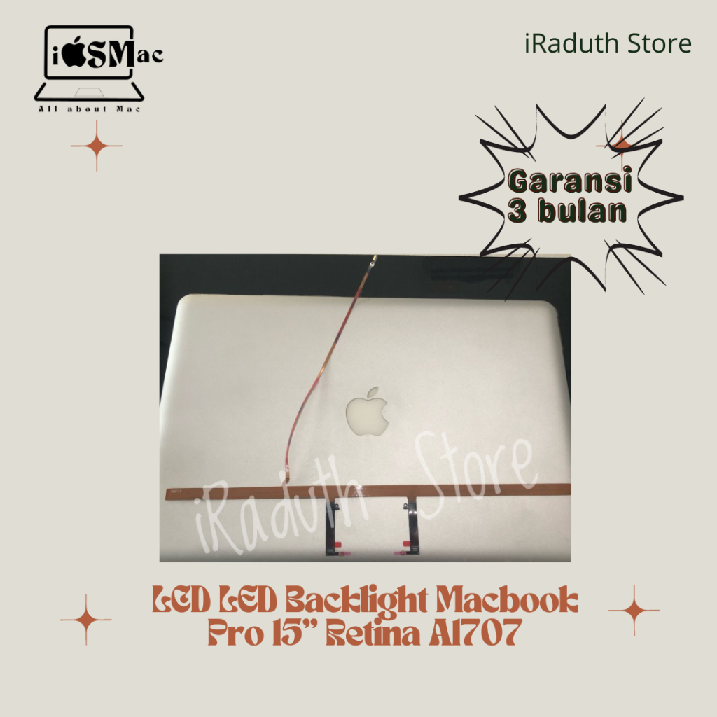 LCD LED Backlight Macbook Pro 15" Retina A1707