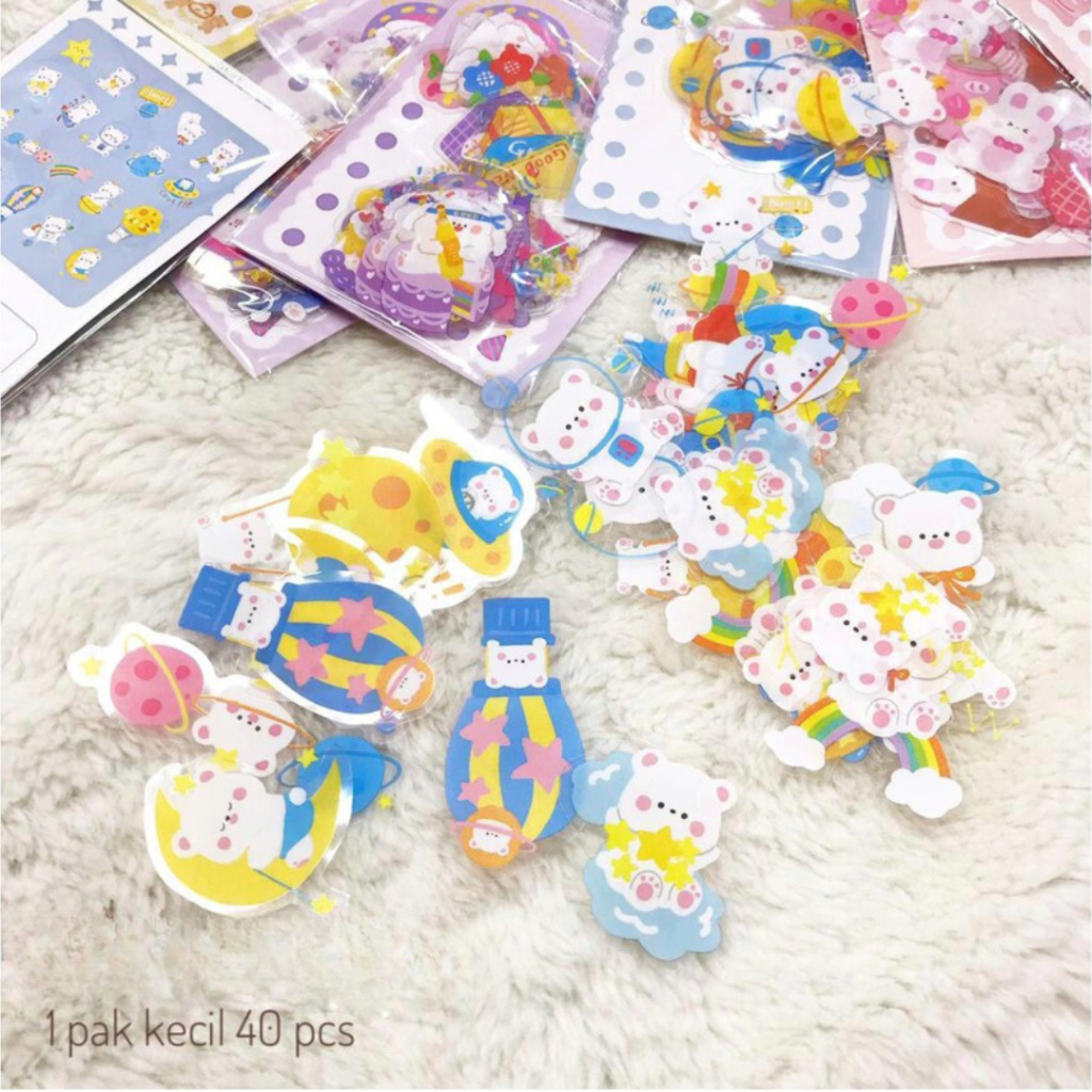 

GINSTUFFS stiker motif mix isi 40 pcs pilih warna