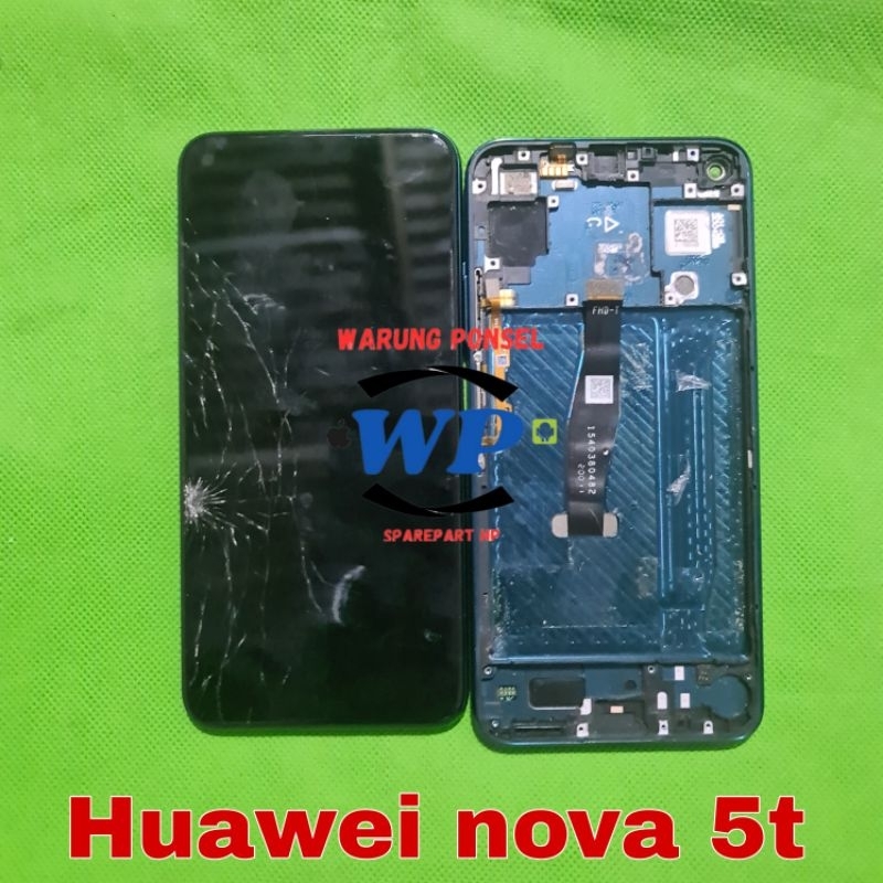 LCD PLUS FRAME HUAWEI NOVA 5T ORI COPOTAN NORMAL RETAK GLASS AJA BONUS SIDIK JARI