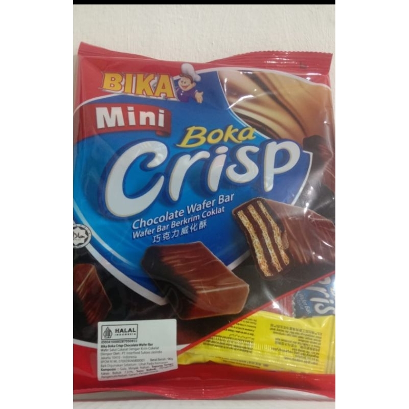 

Wafer Bar Berkrim Coklat Boka Crisp Mini Bika 90gram