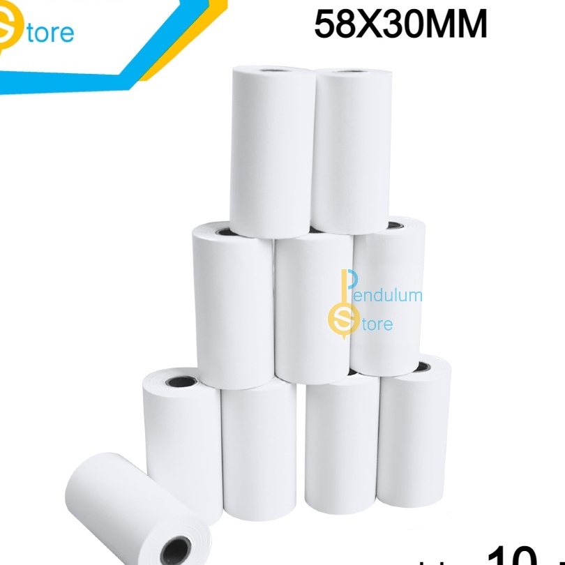 

KF7 Pack Kertas Thermal 58x3mm isi 1 Roll 1 Buah Thermal Paper Struk Receipt ukuran 58 X 3 MM