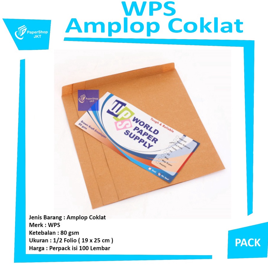 

Khusus WPS Amplop Coklat Ukuran 12 Folio Non Seal Pack