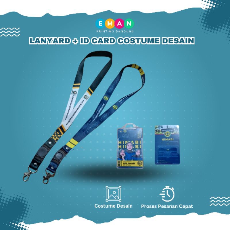 

Cetak Satu Paket Set Name Tag Tali Lanyard Id Card Casing Print Sublim Premium