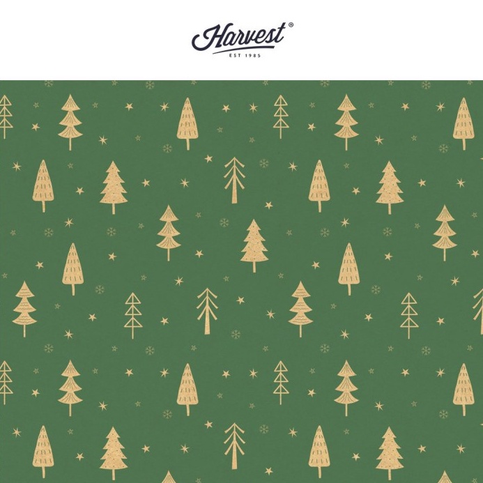 

TERJAMIN BAGUS Kertas Kado Natal Harvest Wrapping Paper Xmas Shining Green Tree
