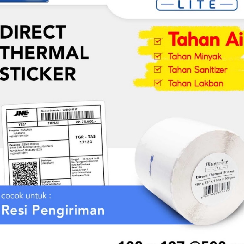 

KF7 BLUEPRINT LITE Direct Thermal Sticker Label Resi 12x127 mm 5pcs