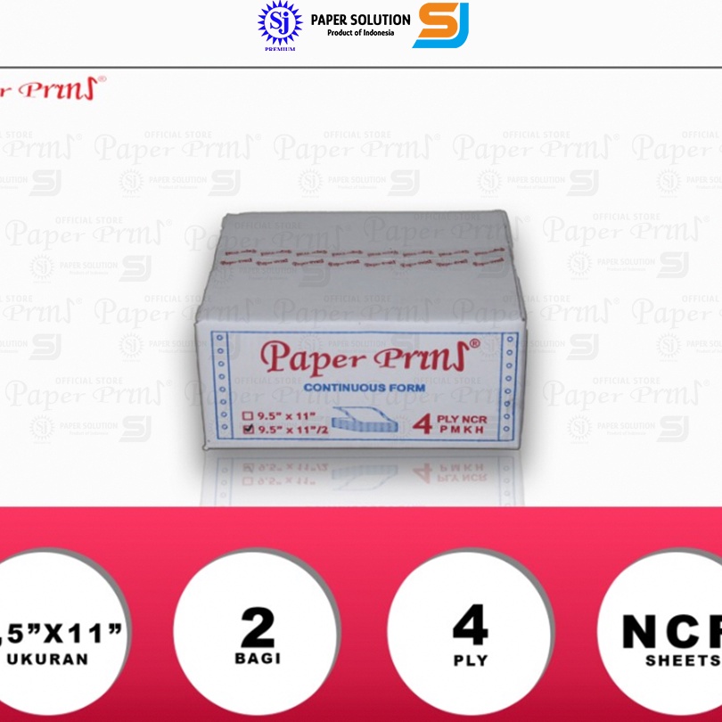 

KP8 Paperpryns Kertas Continuous Form 4PLY NCR PRS 95 x 112 Bagi 2