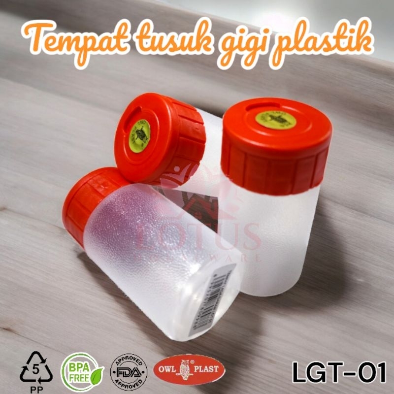 OWL Plast LGT-01 tempat tusuk gigi plastik tebal/ tempat bumbu garam dan lada serbaguna