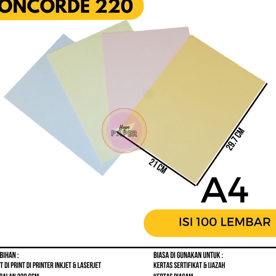 

Cepat Kertas Concorde A4 22 gr isi 1 lembar Kertas Concorde 22 gr Kertas Sertifikat A4