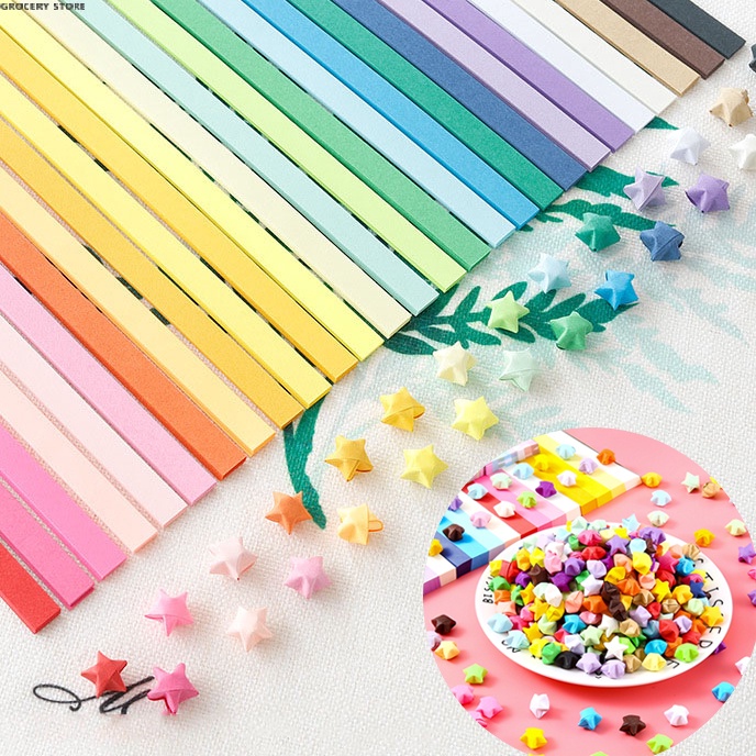 

Bonuskan 54 Lembar Kertas OrigamiLucky Star Craft HandmadeOrigami BintangKertas Strip Quilling Paper Gradient ColorKertas Bintang