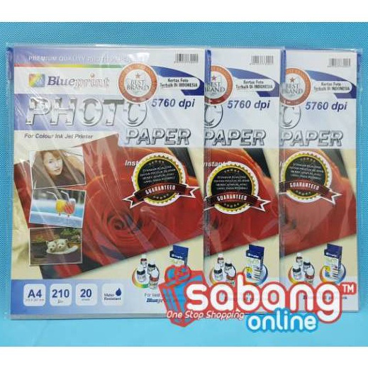 

KI3 KERTAS FOTO BLUEPRINT 21GSM GLOSSY A4 PAPER FOTO 21