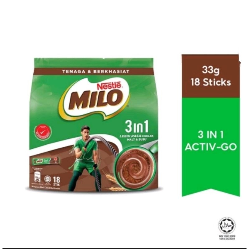 

Milo 3in1 Malaysia (1 pack = 14 stick x 33gr)