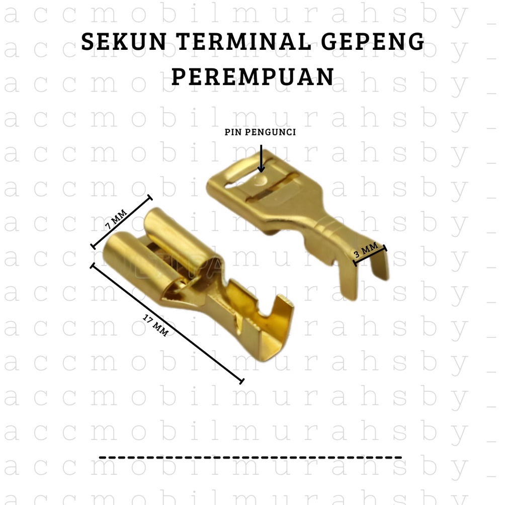 SENSASIONAL Sekun Skun Kabel Gepeng GARIS BESAR CEWEK 5 PCS  7mm untuk Soket Socket Female Klakson R